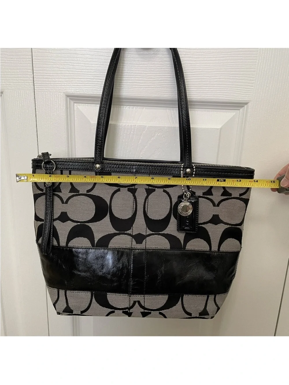 Coach Signature Canvas Tote in Black and Gray - Picture 13 of 13